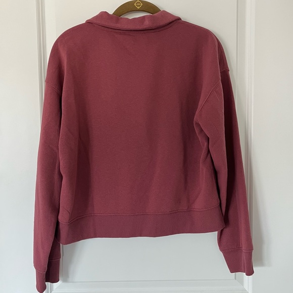 Hippie Rose Longsleeve Rose Pink Sweater Quarter Zip - Medium - Picture 4 of 6